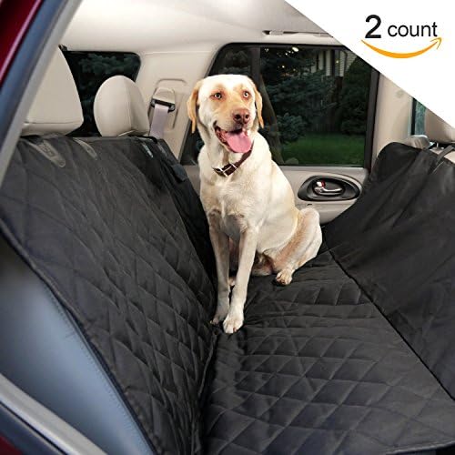Premium Dog Seat Covers for Cars (2 Pack) - Waterproof Hammock Style Pet Seat Covers. Quilted 600d Cover for Leather &amp; Fabric Back Seats in Cars, Trucks and Suv's