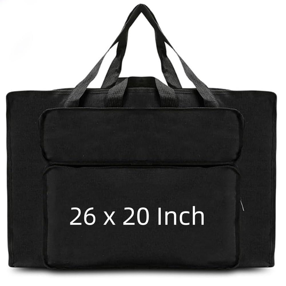 Oaygat Art Portfolio Bag A2 Artist Drawing Board Bag 26x20 Inch Waterproof Art Carry Case with Handles Portable Sketch Pad Bag Tote Bag Organiser Painting Storage Bag for Palette Brushes Artwork