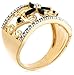 Amazon Collection Yellow Gold-Plated Sterling Silver Sapphire Flower Ring, Size 9