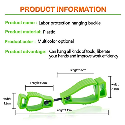 Glove Clip Holder Safety Gear Attach Gloves Towels Glasses Helmets Hanger Guard Labor Work Clamp Grabber Catcher Safety Work POP. (Green) …