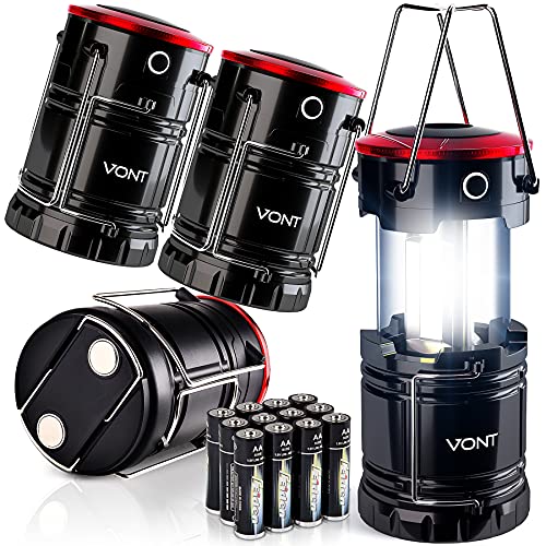 Vont LED Lantern Pro, Camping Lantern [4 Pack] 2X Brighter, Collapsible