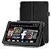 All New Fire HD 7 Case - WAWO Premium PU Leather Folio Case for Amazon Fire HD 7.0 inch 4th Generation (2014) Tablet (With Smart Cover Auto Wake / Sleep) - Black