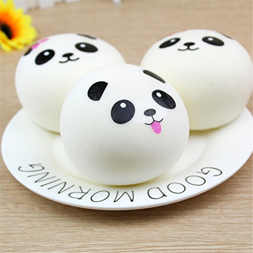 Baifeng Squishy Panda Bun Toy Slow Rising Cream Scented Cute Emoji Bread Cake Squishies Decompression Toys Toddlers Children Party Fun Toys Gift Collection (M)