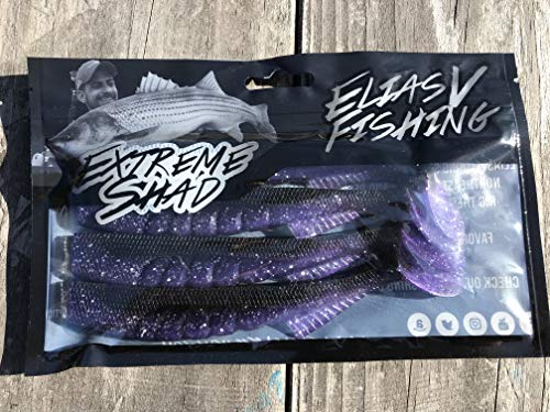 EliasVFishing Extreme Swim Shad Angelköder, gestreift, Barsch, weich, 14 cm, 2 Packungen à 4 Stück – Bild 3