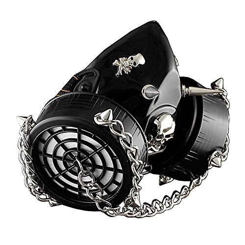 Steampunk Chain Spike Vintage Cosplay Masuqes Gas Mask Respirator M2 Black
