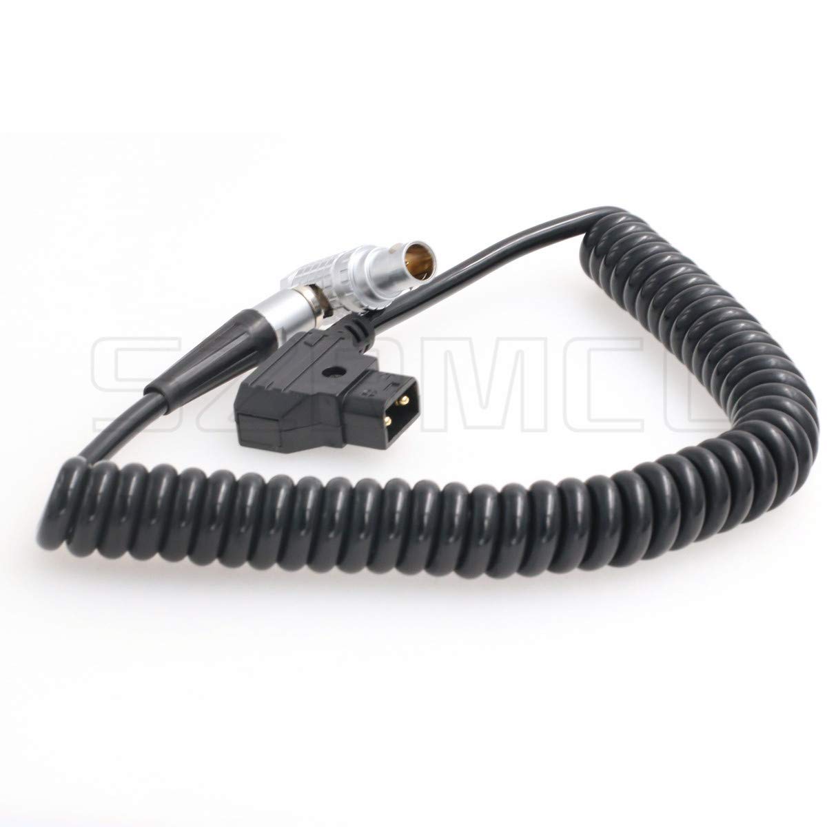 SZRMCC D tap to Right Angle 1B 2 Pin Male Coiled Power Cable for Kinefinity MAVO LF Terra 4K Camera (Coiled Cable)