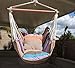 Hammock Swing Chair - 48 Inches Hanging Rope Chair Porch Swing Outdoor Chair Lounge Camp Seat At Patio Lawn Garden Backyard Beach Red