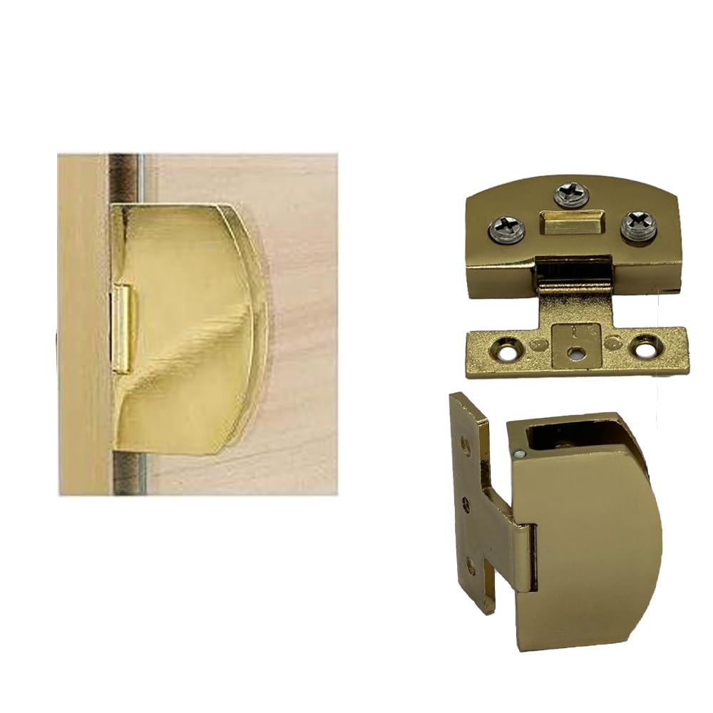 Photo 1 of 2 Pieces Gold Glass Door Hinges, 90 Degree Shower Door Hinges for 5-7mm Glass Door Bathroom Clamps