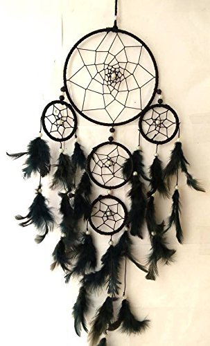 SGN Dream Catcher Wall Hanging Decorative Showpiece - 55 cm (Wool, Black)