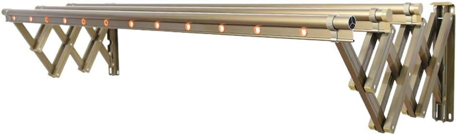 RZiioo Stainless Steel Wall Mount Laundry Drying Rack,Retractable Fold Away Clothes Dry Racks,2m,Three Shots