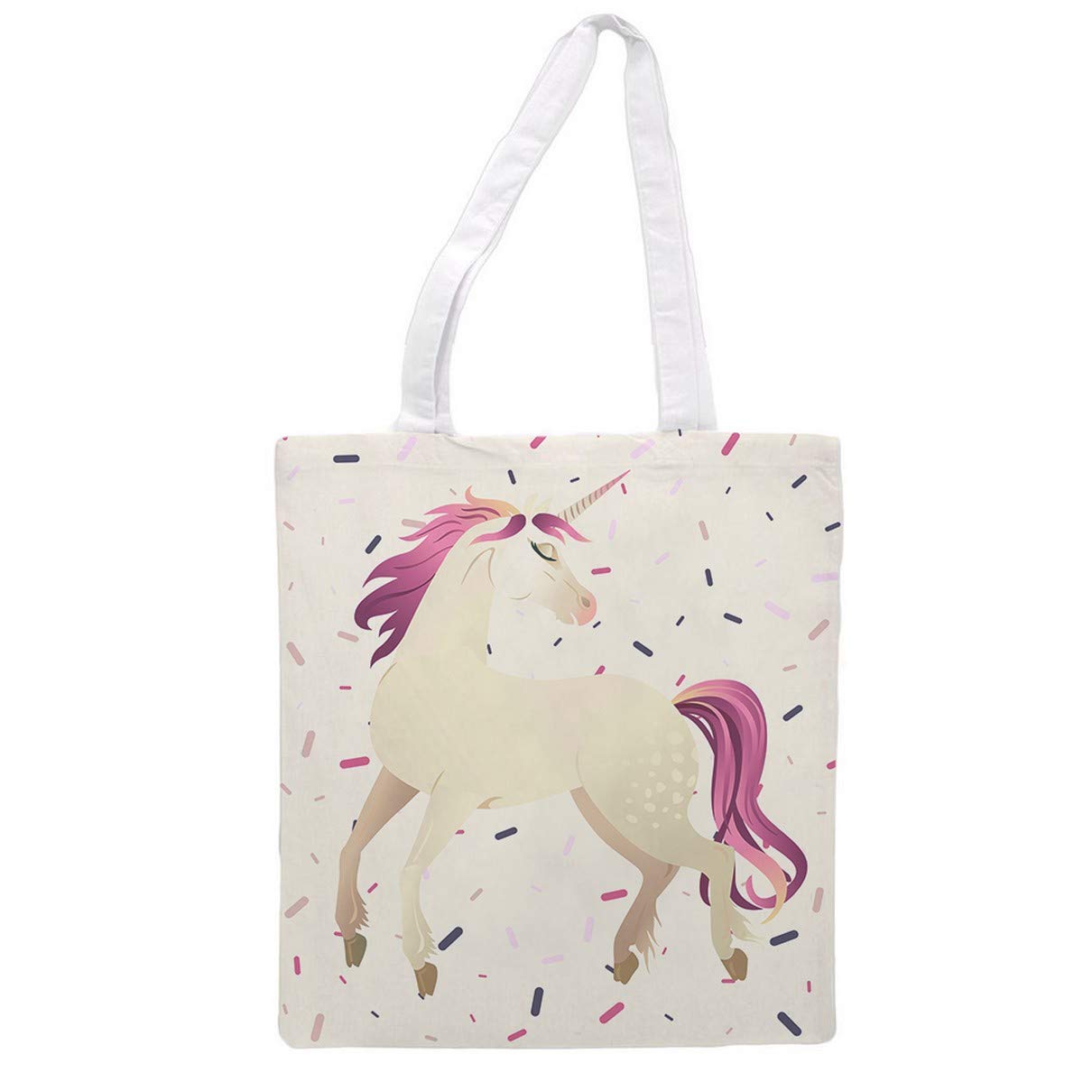Nacnic UNICORN tote bag cloth with confetti. multipurpose shoulder strap