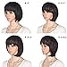 12 inch Short Braids Wigs for Black Women, African American Synthetic Crochet Box Braid Wigs with Bangs (1B/30)