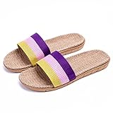 Unisex Four Season Flax Beach Anti Slip Sandals Waterproof Skidproof Slides Shoes Indoor Flat House Slippers