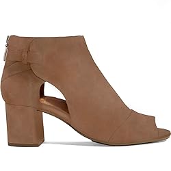 MOOMMO Women Open Toe Booties Sandals Heel Cognac