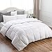 Bedsure Full/Queen Comforter Duvet Insert with Corner Ties-Quilted Down Alternative Comforter Box Stitching Design White 88