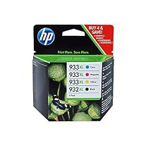 HP 932XL-933XL 4 Pack Set- Black and Color Inkjet Set 1 HP 932XL Black CB053AN