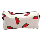 LParkin Watermelon Students Super Large Capacity Canvas Pencil Case Pen Bag Pouch Stationary Case Makeup Cosmetic Bag (Watermelon)