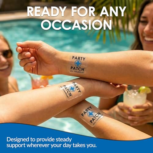 Party Patch Social Lifestyle Patch 12-Pack – Transparent Topical Adhesive for Festivals, Weddings & Active Events – Water-Resistant & Skin-Safe – Discreet Celebration Essential (12 Count)