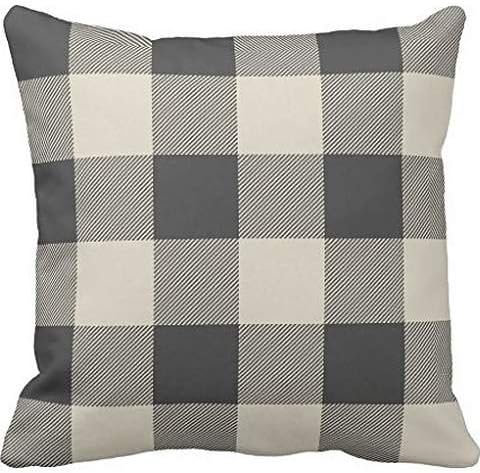 Rustic Gray and Beige Buffalo Check Plaid Outdoor Pillow case 22*22