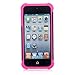 iPod Touch, Hybrid Luxurious Lattice Dazzling Bling Bling Dual Layer Combo Case for Apple iPod Touch 6th Gen 5th Gen by iSee Case (Black on Pink)