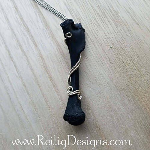 Wire Wrapped Otter Leg Bone Necklace - Real Otter Necklace - Otter Bone