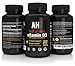 Vitamin D3 5000 IU 360 Softgels Extra Strength Vitamin D Supplement Organic Flaxseed Oil Omega 3 by AH7 Best for Healthy Bones, Immune System, Back Pain, Insulin Resistance, Cholesterol, Made in USA