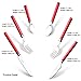 Moxinox 48 Piece Flatware Set Silverware Tableware Plastic Handle Steak Knife Spoons Forks Knives Box Fork with Cutlery Tray (Red)