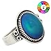 Mojo Classic Pattern Antique Sterling Silver Plating Oval Stone Color Change Mood Ring MJ-RS009 (9)