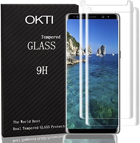 OKTI cqw2434545 Galaxy Note 8 Screen Protector, Full Coverage Scratch Proof 3D Curved Edge Screen Protector, HD Clear 9H Tempered Glass Film Screen Protector For Samsung Galaxy Note 8 [2-Pack]