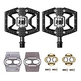CRANKBROTHERs Crank Brothers Double Shot 3 Bike Pedals Pair (Choose Your Color) with Premium Cleats and Shoe Shields Set for Traction