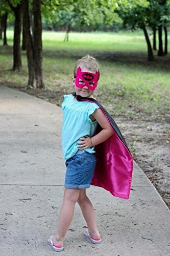 Kzoo Warehouseスーパーヒーローケープとマスクコスチュームセット男の子女の子誕生日ハロウィン再生ドレスup バットガール Batgirl B078hy4zzp ままごとごっこ遊び 楽ギフ のし宛書