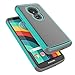 Tekcoo for Moto G6 Play Case/Motorola Moto G6 Forge Cute Case, [Tmajor] Shock Absorbing [Turquoise] Hybrid Rubber Silicone & Plastic Scratch Resistant Bumper Grip Rugged Sturdy Hard Cases Cover