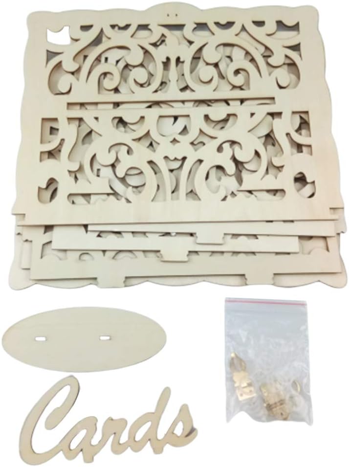 Festnight Holzerne Hochzeit Umschlag Geschenkkarte Box Hohl Blumenmuster Einladungskarte Diy Supplies Kartenboxen Kuche Haushalt Wohnen Memorial Cards Ie 