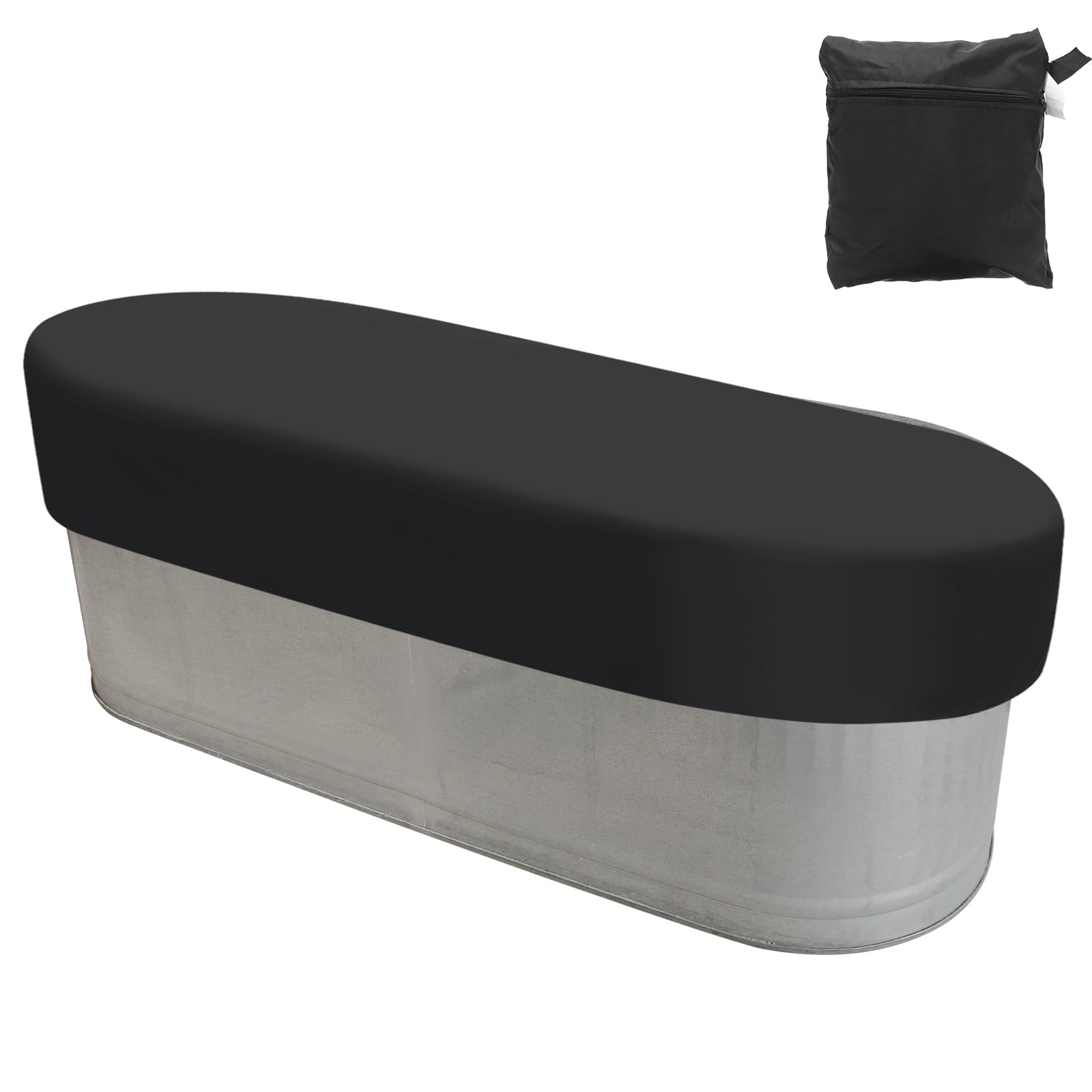 PATIKIL 6Ft Oval Tank Pool Cover, Waterproof Dustproof 420D Oxford SPA Bath Pool Cover Protector for Hot Tub Outdoor Indoor, Black