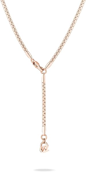 Echtzeit Halskette The Y-Sleek - 56 cm, roségold - Edelstahl-Kette im modernen Y-Design & 14 Karat Vergoldung - wasserfester & hautfreundlicher Schmuck - Geschenk für Damen