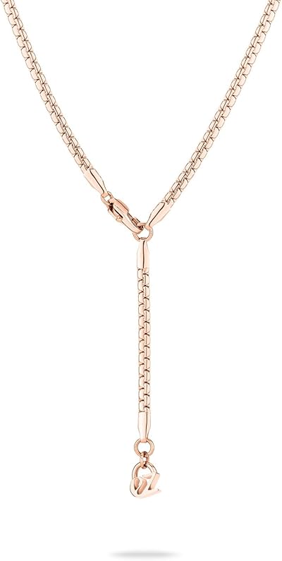 Echtzeit Halskette The Y-Sleek - 56 cm, roségold - Edelstahl-Kette im modernen Y-Design & 14 Karat Vergoldung - wasserfester & hautfreundlicher Schmuck - Geschenk für Damen