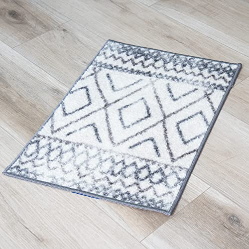 Maples Rugs Kitchen Rug Set Abstract Diamond 2Pieces Non Skid