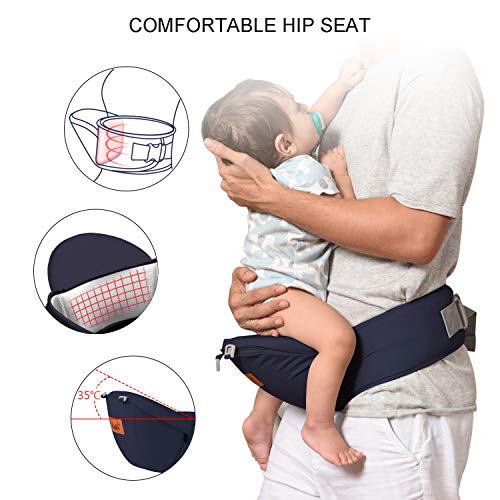 Bable Baby Carrier with Hip Seat 9-in-1, 360 Ergonomic Baby Carrier, Toddler Tush Stool for All Seasons, Soft Baby Sling No Infant Insert Needed - Adapt to Newborn, Infant Hiking Backpack Carrier