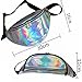 MOUNCHAIN Waist Packs by Women's Shiny Laser Holographic Waist Fanny Packs with Adjustable Waistband-Smartphone Money Coins Keys Passport Holder Blue