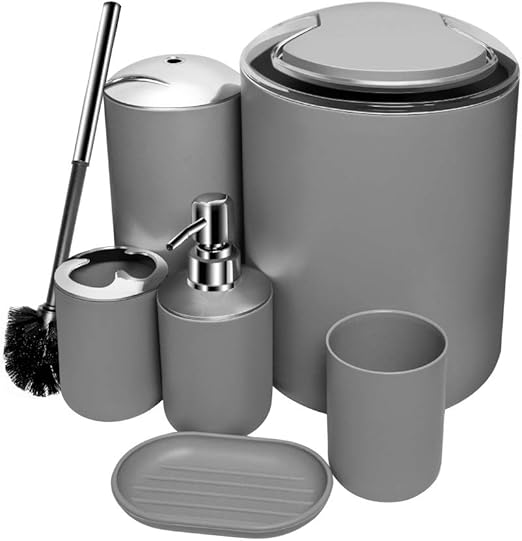 6 Piezas Juego Completo Baño Suministros Accesorios Taza Vaso