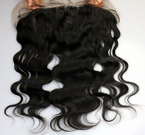 Length 8" 10" 12" 14" 16"18"20" 100% Brazilian Human Hair Lace Frontal Closure Ear to Ear Natural Black Body Wavy(Lace 13"X6" 14")