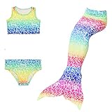 Kakwayi Girls Mermaid Tail Swim Dress Sets