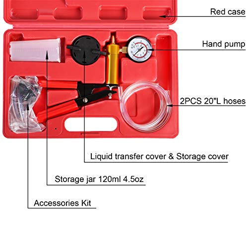 YSTOOL Brake and Clutch Fluid Hand Pump Vacuum Bleeder Tool Kit Brake