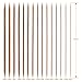 LIHAO 14 Inch Double Pointed Smooth Bamboo Knitting Needles Set, 15 Size (2mm - 10mm)