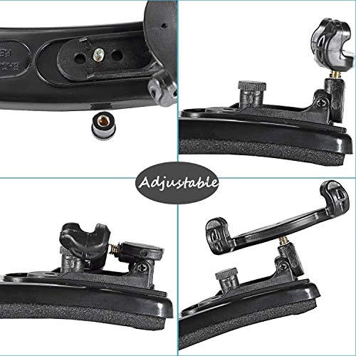 Branger Violin Shoulder Rest for 1/2 and 1/4 Size, with Collapsible and Height Adjustable Feet, Including a Violin Practice Mute