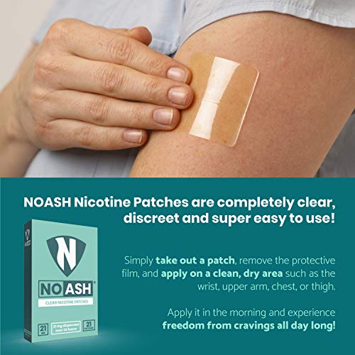 Nicotine Patches to Quit Smoking 21 Clear Patches of 21mg NOASH StopSmoking Transdermal