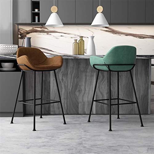 ZHAS Moderner Küchenhocker aus Kunstleder, 26"H, grau, 4er-Set – Bild 5
