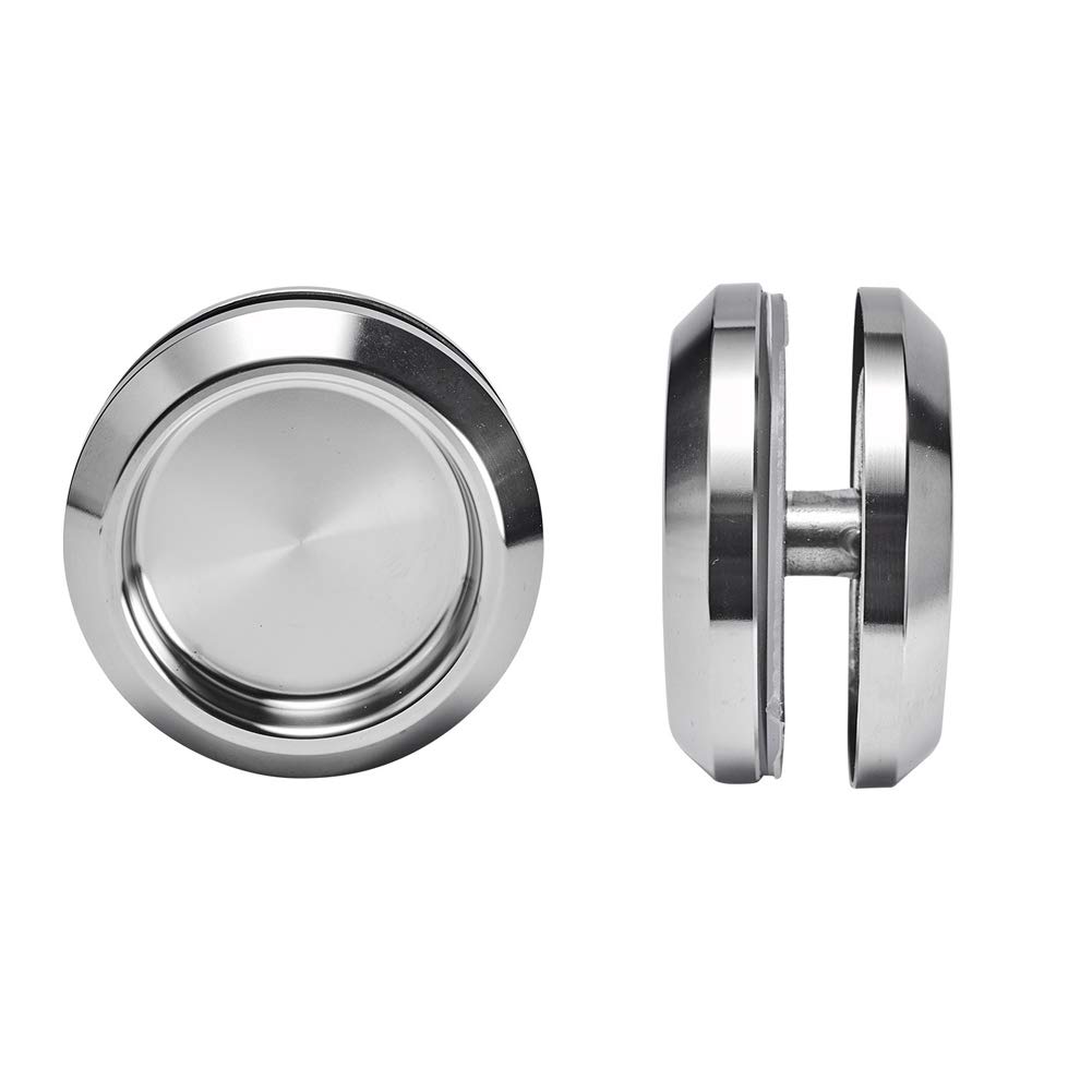 Photo 1 of DEEKOUDT Stainless Steel Shower Glass Door Sliding Knob Bathroom Round Back-to-Back Handle Pull Pack of 2