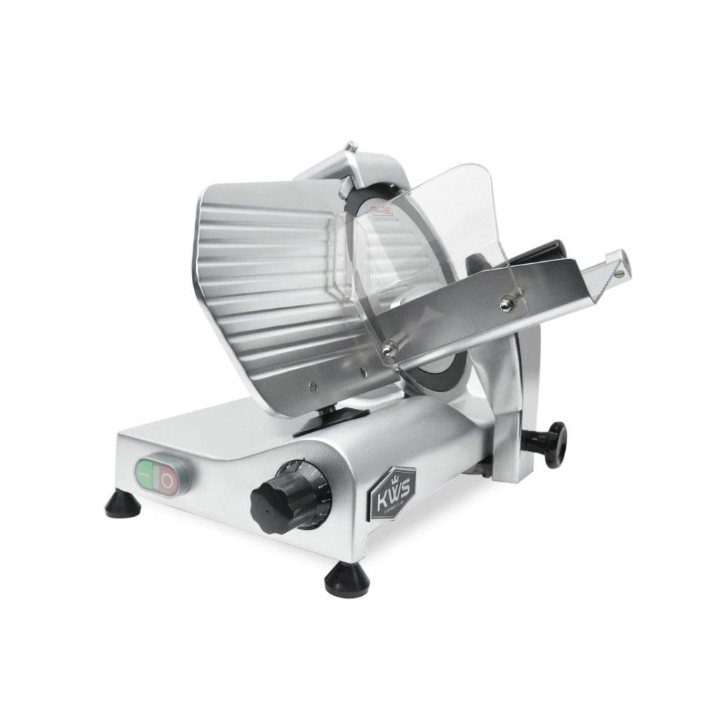 KWS MS10NT Premium Commercial 320W Electric Meat Slicer 10Inch with Nonsticky Teflon Blade