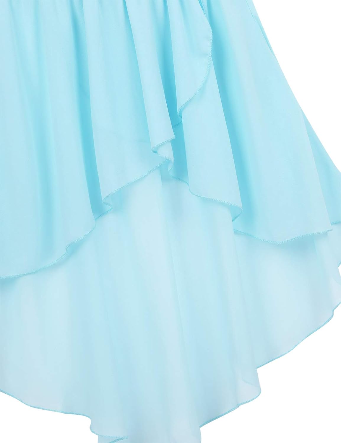 TiaoBug Girls Ballet Dance Open Skirt Ballerina Collection Chiffon Skating Over Scarf Tutu Dress with Waist Tie: Clothing